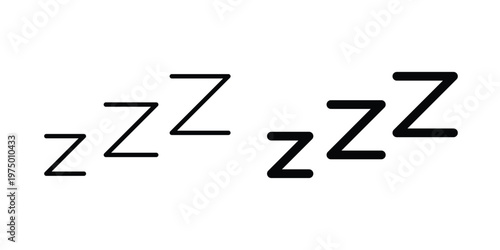 Zzz icon on white background. linear pictogram. Flat symbols
