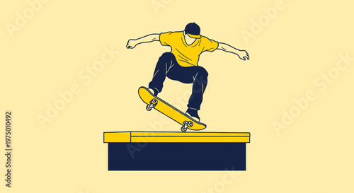 Energetic Skateboarder Executing A Dynamic Trick With Precision And Style