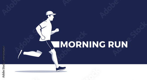 Energetic Man Engaged In A Vigorous Morning Run Exercise