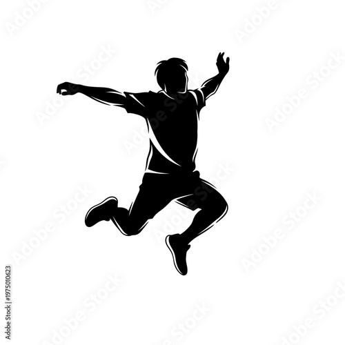 Energetic Man Mid-Jump Expressing Joyful Freedom And Movement