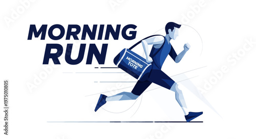 Energetic Morning Run Illustration