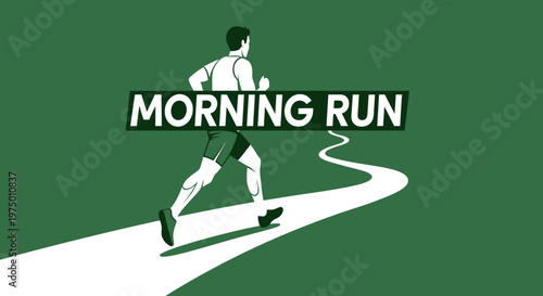 Energetic Morning Run Silhouette On Winding Path