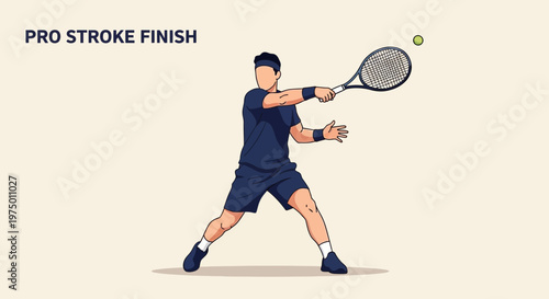 Energetic Tennis Player Executing A Powerful Forehand Stroke With Precision
