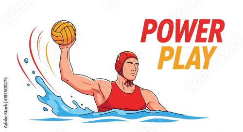 Energetic Water Polo Player Demonstrating A Powerful Throw