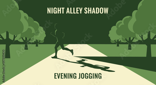 Evening Jogging Silhouette Through Trees In A Park