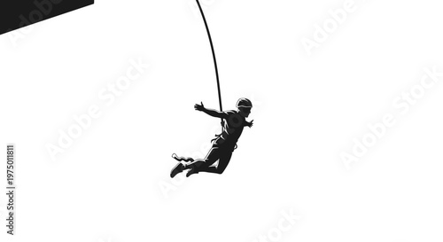 Exhilarating Bungee Jump Silhouette Freefall Adventure