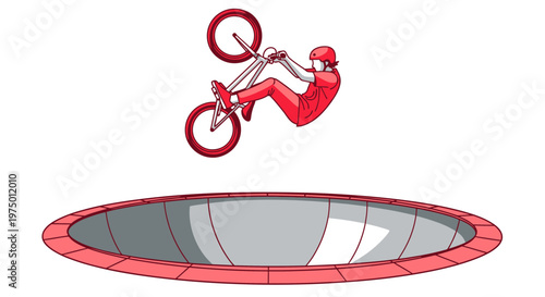 Extreme Bmx Rider Performing An Aerial Trick In A Skate Park Bowl