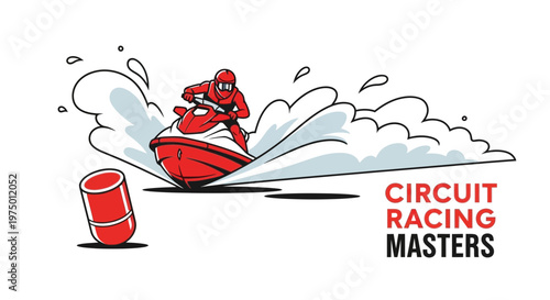 Exciting Jet Ski Race Action And Splash Water Sport Masters Championship