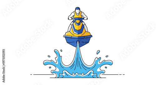 Exciting Jet Ski Ride Creating Dynamic Water Splash and Spray Fun