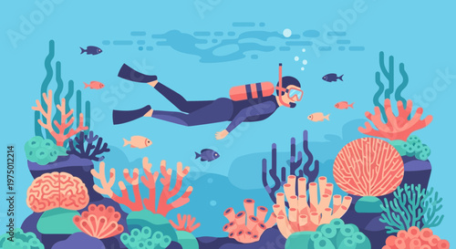 Explore Vibrant Underwater Coral Reefs With A Scuba Diver