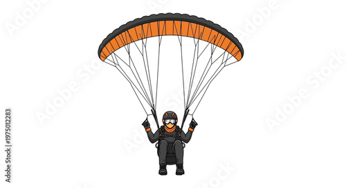 Exciting Paragliding Adventure Under Orange Canopy Sky High