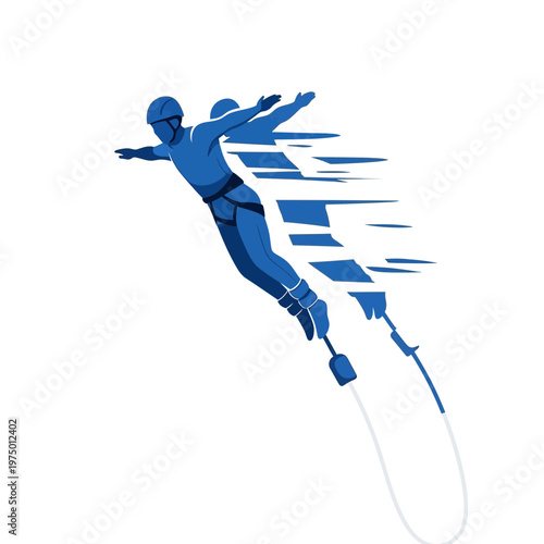 Extreme Adrenaline Rush Bungee Jump Silhouette Dynamic Action