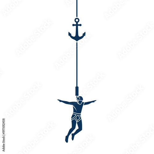 Extreme Adventure Anchor Jump Risk Taker Bold Leap Skydiving Thrill