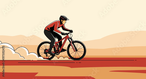 Extreme Mountain Biking Adventure In A Dusty Desert Landscape