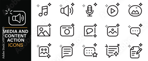 Interface action icons for media and technology design