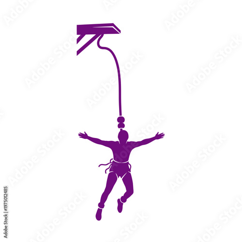 Extreme Adventure Bungee Jumping Silhouette Extreme Sport Thrill