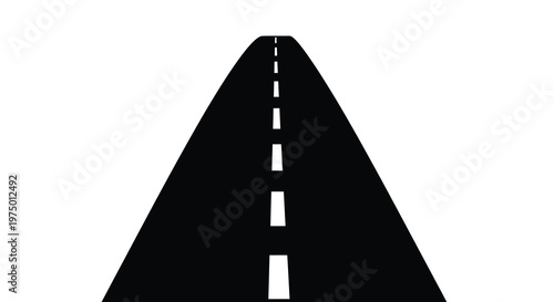 A stark minimalist depiction of a straight road vanishing into the distance black on white