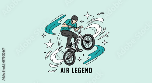 Extreme Biker Performs Aerial Stunt With Dynamic Motion Graphics