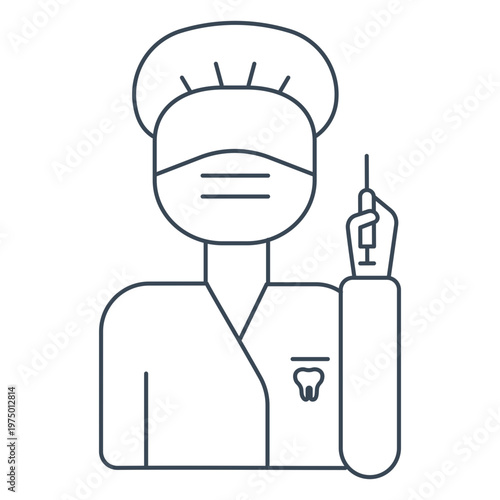 Icon of a dentist holding an anesthetic syringe