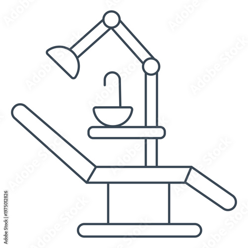 A dentist's chair with a light