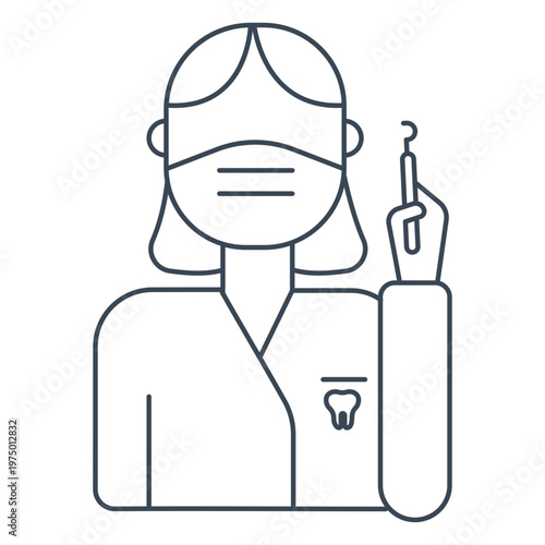 Icon of a dentist holding a dental excavator