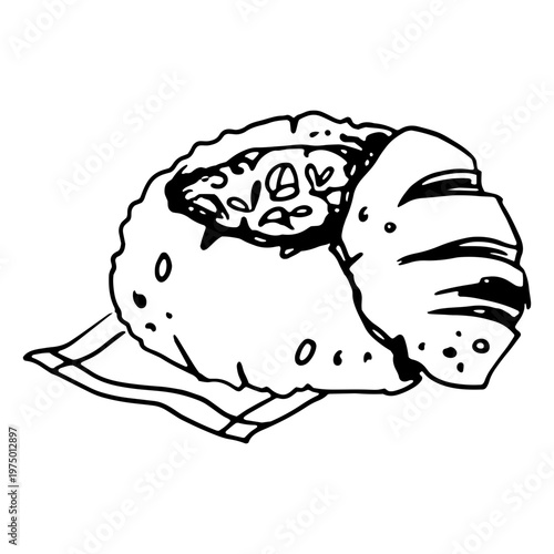 Delicious bread bowl preparation