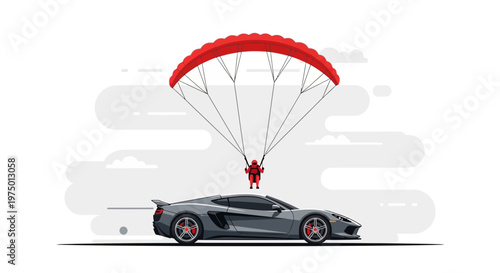 Extreme Speed Parachuting With Sports Car Adventure
