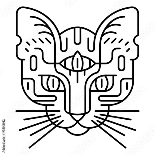 Psychedelic wise cat