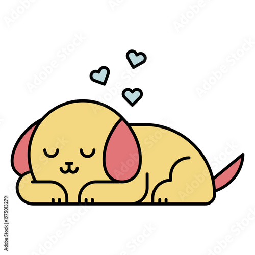 Cute dog taking a nap