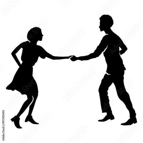 Beautiful shadows of a couple waltzing together