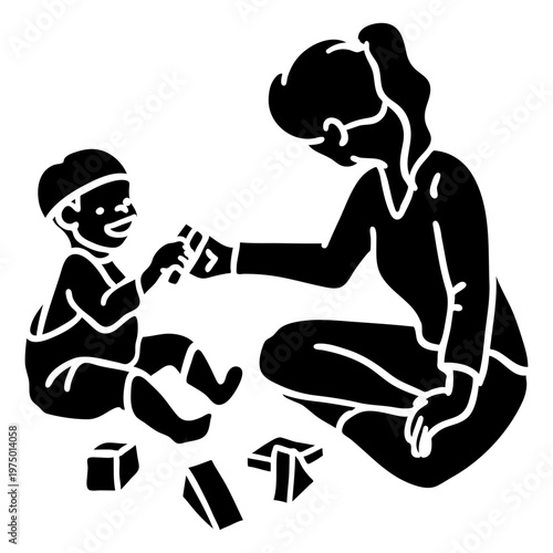 Babysitting service silhouette