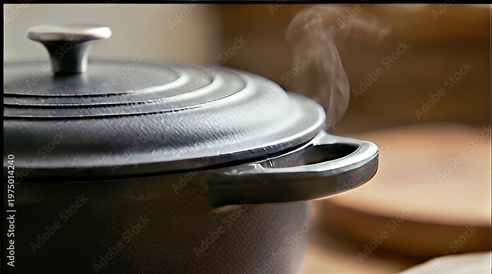 Obraz premium Premium Enameled Cast Iron Dutch Oven with Steam Vent Lid