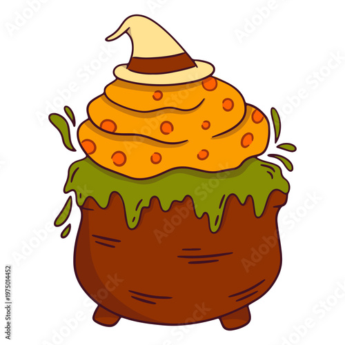 Creepy cupcake with a hat