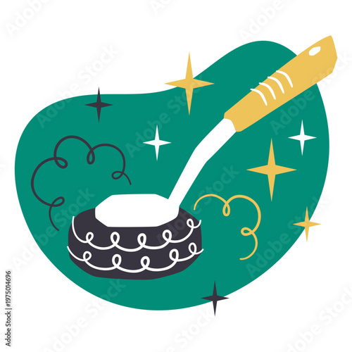 Kitchen cleaning brush icon