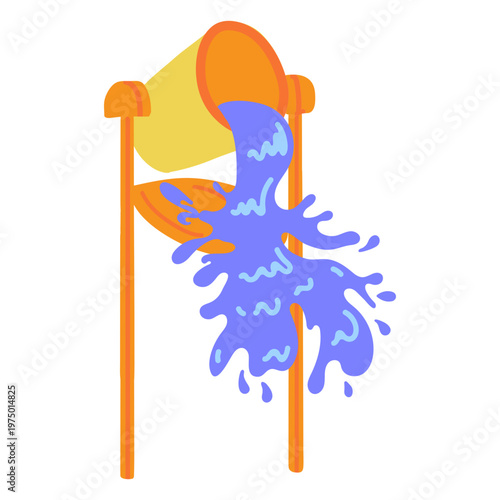 Water bucket splashing in a water park