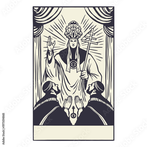 The hierophant tarot card design