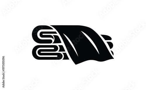 A stylized black and white logo featuring a clenched fist