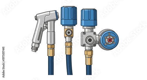 Gas Welding Equipment and Pressure Regulators Illustration