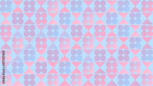 Abstract Pastel Geometric Pattern with Circles and Triangles