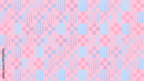 Abstract geometric pattern with pink and blue pastel stripes