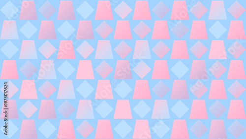 Modern Pastel Geometric Pattern with Trapezoids and Diamonds