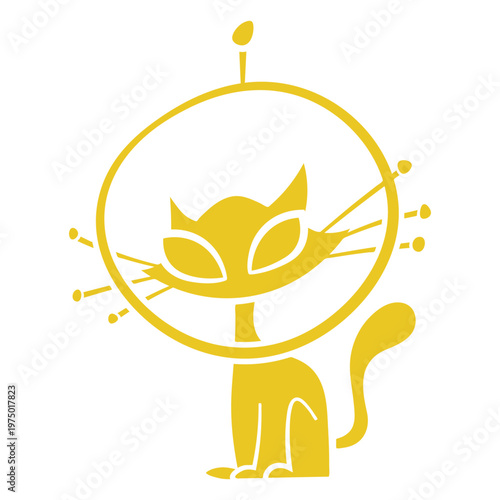 Intergalactic cat wearing space helmet