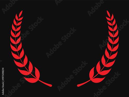 Red Laurel Wreath Vector Illustration for achievement