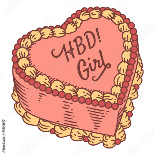 Cake with the dedication HBD girl