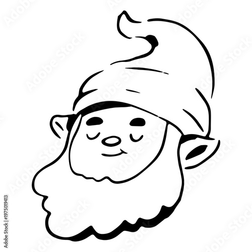 Hand-drawn gnome's face