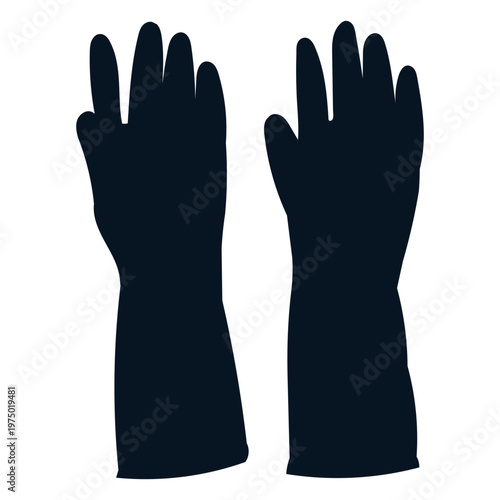 Cleaning gloves silohuette