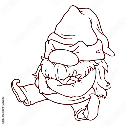 Angry bearded gnome with a big hat