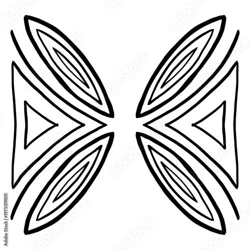 Black and white symmetric mandala pattern for fostering creativity