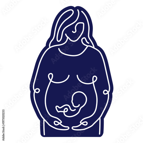 Cut-out silhouette of loving mother carrying a baby in her belly