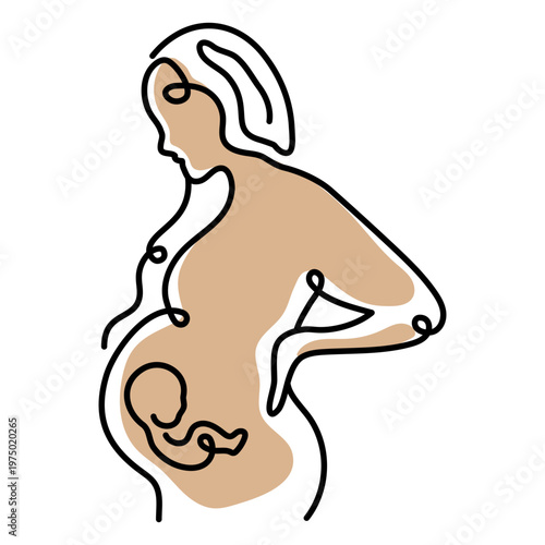 Loving mother carrying a baby in her belly